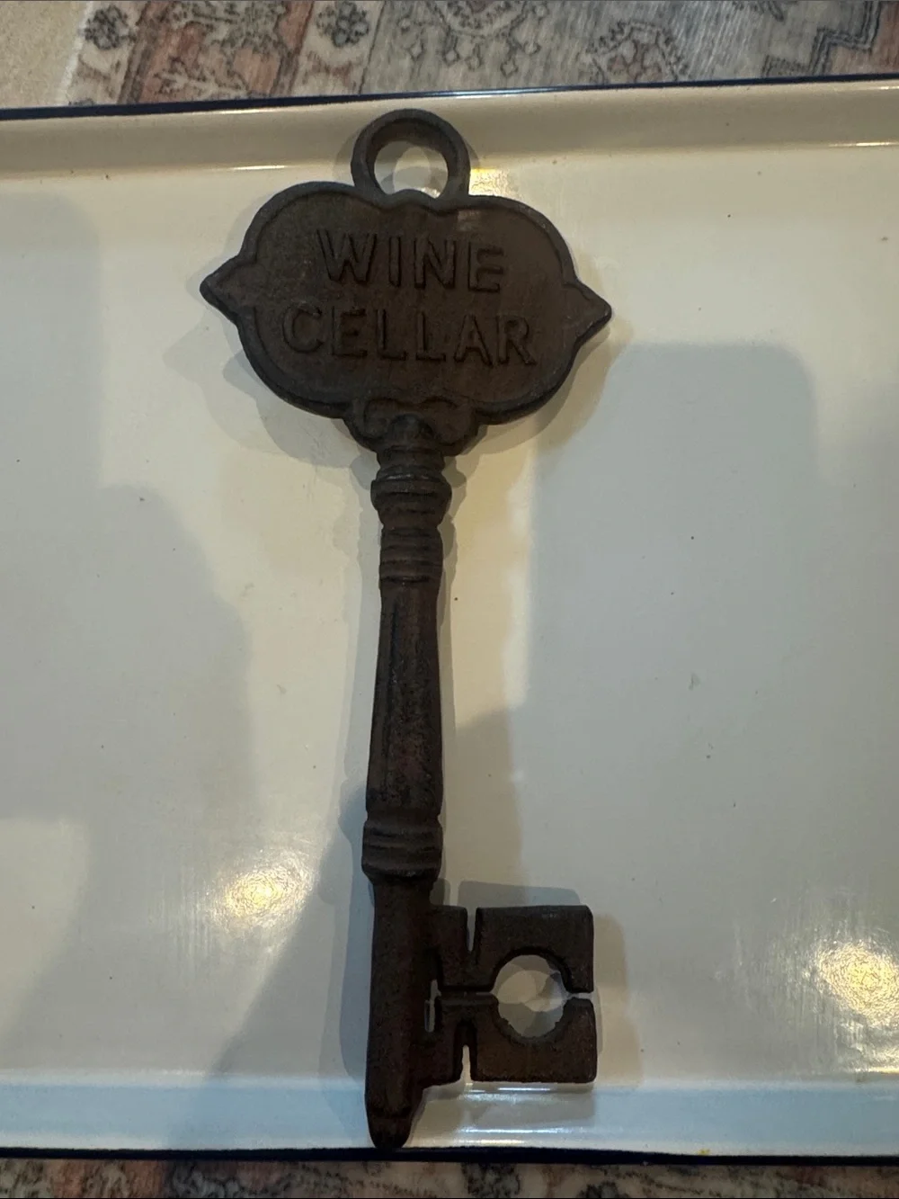 Key Wine Cellar Iron Decorative Wall Key - Rustic Brown Home Wall Decor